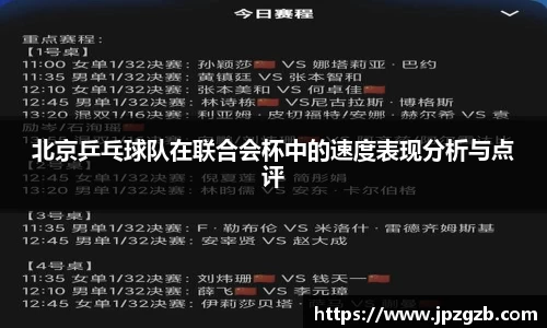 北京乒乓球队在联合会杯中的速度表现分析与点评